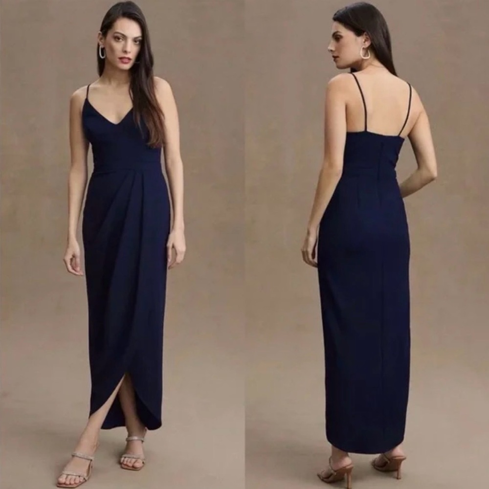 BHLDN | Navy Blue Draped Evening Dress, 18W